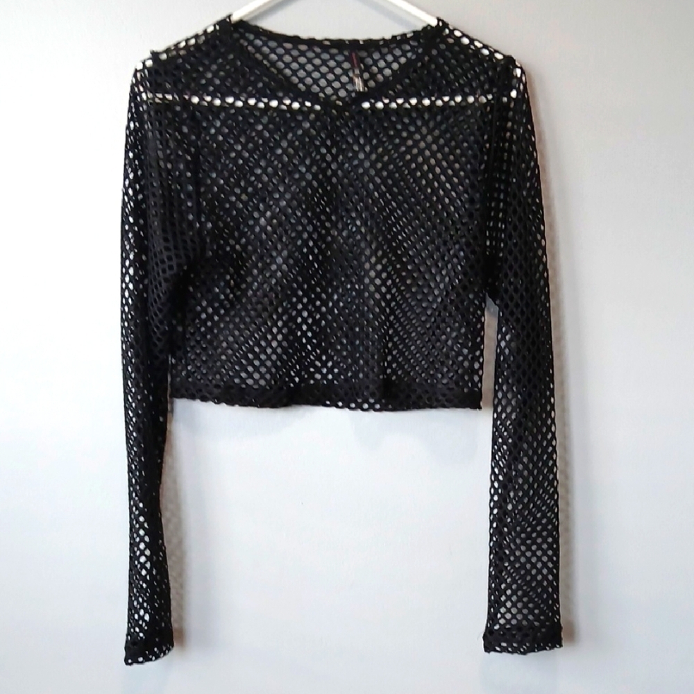 Bodyrage Mesh Net Womens Large Top Punk Grunge Gorpcore Vamp Skater Streetwear